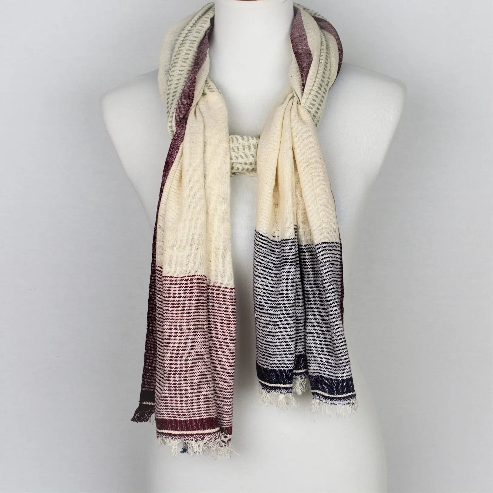 Multi Pattern Handloomed Scarf - Drakoi Marketplace