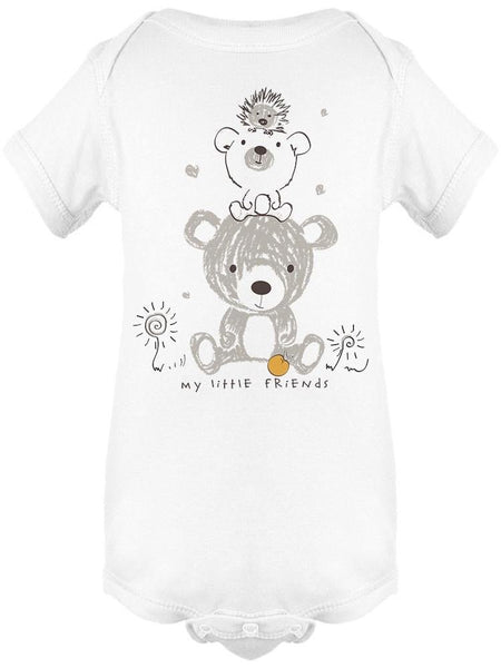 My Little Friends Bears Hedgehog Bodysuit Baby's -Image by Shutterstock - Drakoi Marketplace