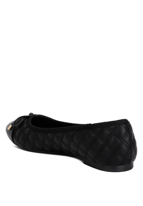 Naoki Quilted Faux Leather Ballerinas - Drakoi Marketplace