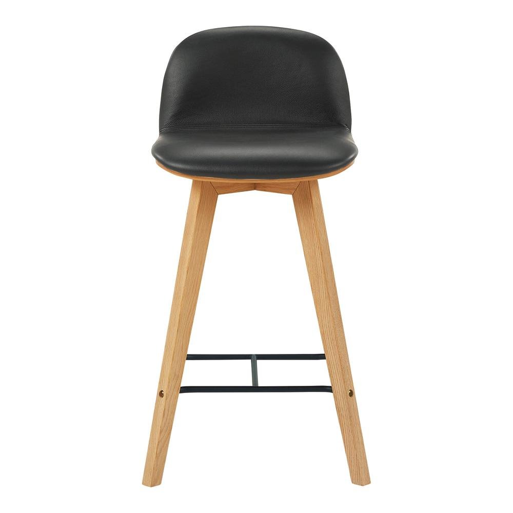 Napoli Leather Counter Stool Black - Drakoi Marketplace