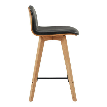 Napoli Leather Counter Stool Black - Drakoi Marketplace