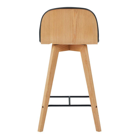 Napoli Leather Counter Stool Black - Drakoi Marketplace