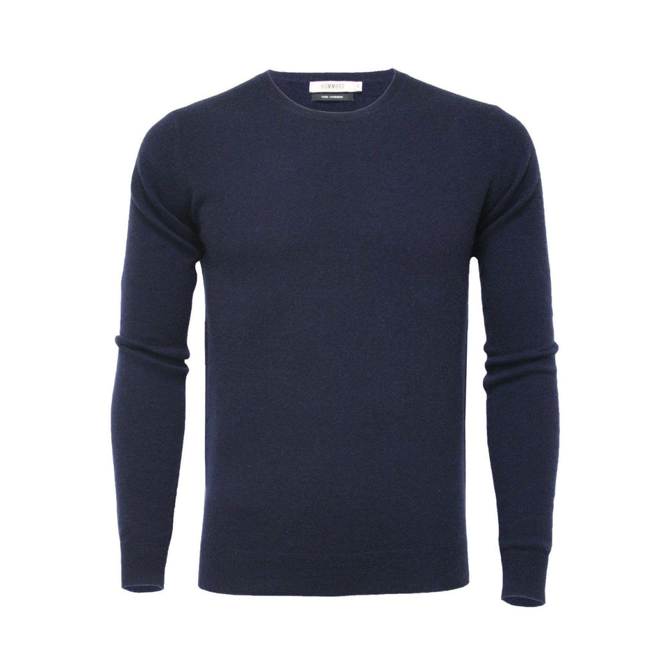 Navy Blue Men´s Cashmere Crew Neck Sweater - Drakoi Marketplace