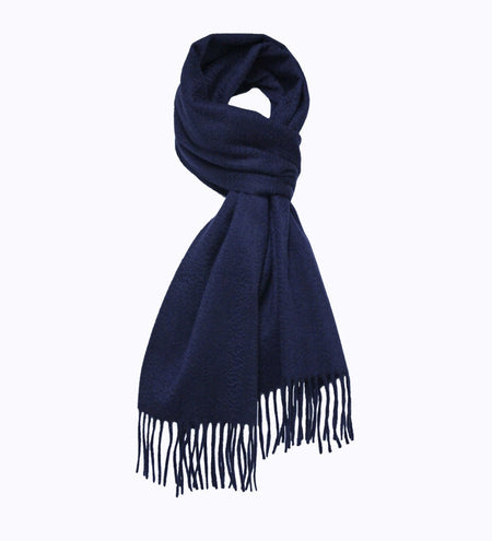 Navy Cashmere Scarf Woven Plain - Drakoi Marketplace