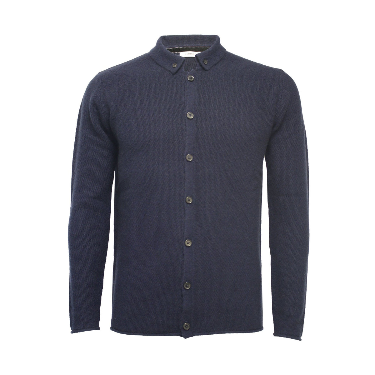 Navy Pique Stitch Cashmere Knitted Shirt Titan - Drakoi Marketplace