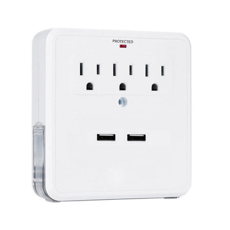 NEW! Classic Combo Wall Adapter W/3 AC Outlets W/Surge Protection And Dual USB Ports To Charge Your Gadgets - Drakoi Marketplace