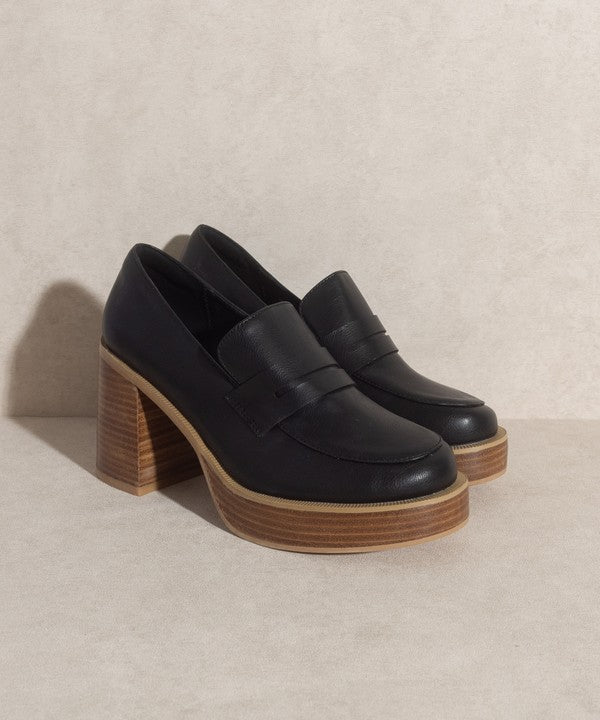 Oasis Society Hannah - Platform Penny Loafers - Drakoi Marketplace