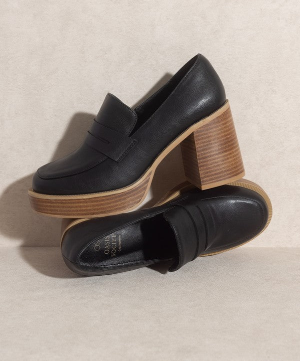 Oasis Society Hannah - Platform Penny Loafers - Drakoi Marketplace