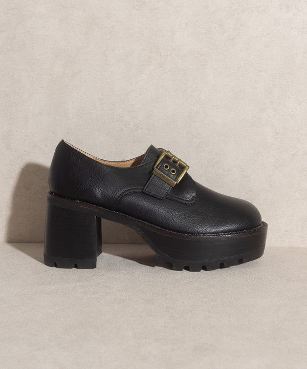 Oasis Society Sarah - Buckled Platform Loafers - Drakoi Marketplace