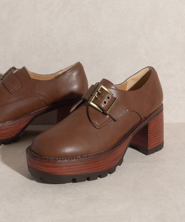 Oasis Society Sarah - Buckled Platform Loafers - Drakoi Marketplace