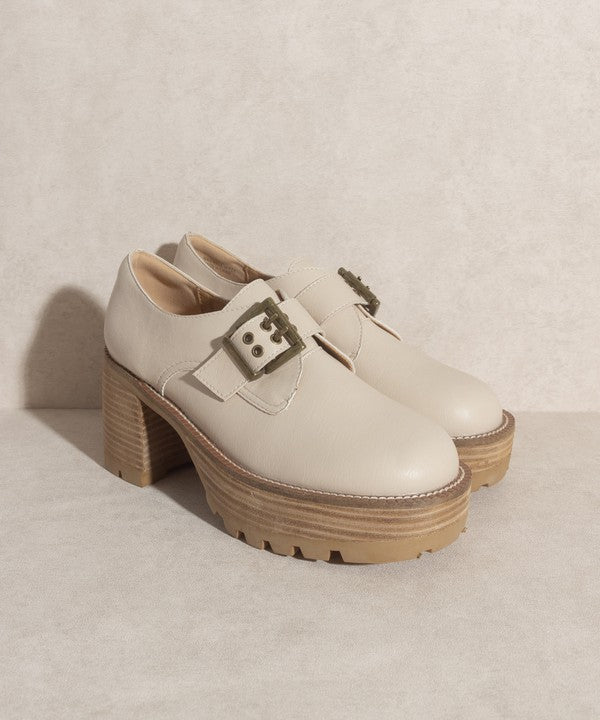 Oasis Society Sarah - Buckled Platform Loafers - Drakoi Marketplace