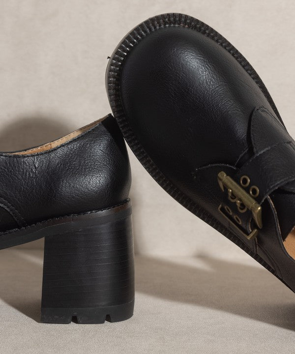 Oasis Society Sarah - Buckled Platform Loafers - Drakoi Marketplace