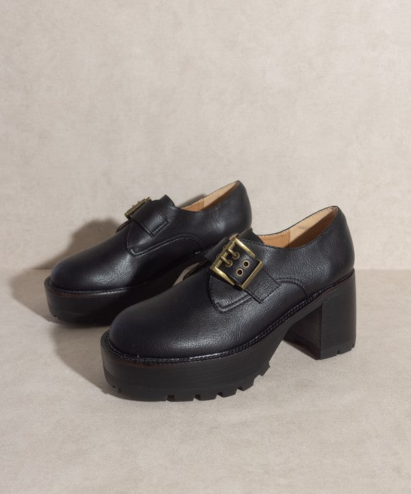 Oasis Society Sarah - Buckled Platform Loafers - Drakoi Marketplace