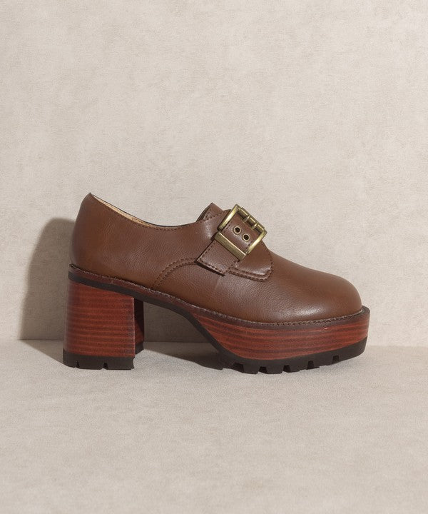 Oasis Society Sarah - Buckled Platform Loafers - Drakoi Marketplace