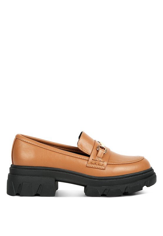 Oklyn Horsebit Emblesihed Chunky Platform Loafers - Drakoi Marketplace