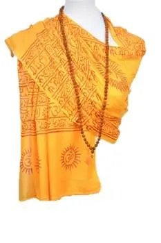 OM Hand Block Bhakti Yoga Prayer Sanskrit Hindu Mantra Shawl - Drakoi Marketplace