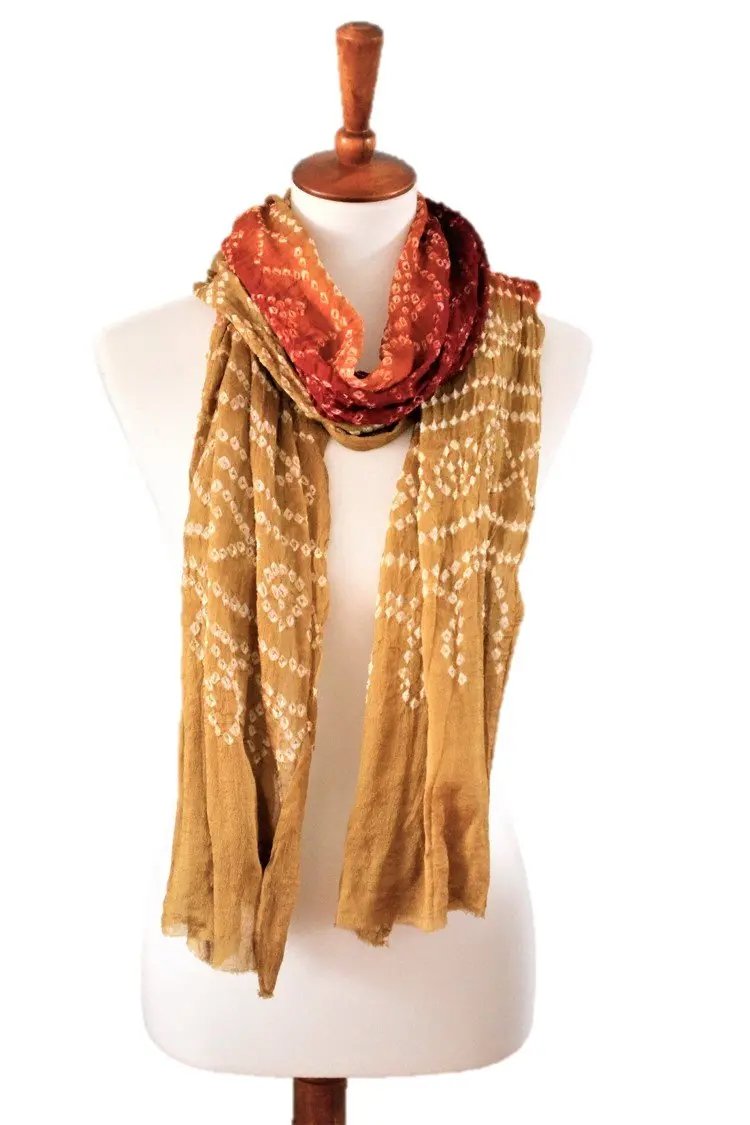 OMSutra Tie-dye designer fashion Silk Scarves - Drakoi Marketplace