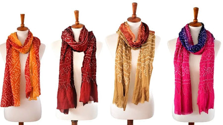 OMSutra Tie-dye designer fashion Silk Scarves - Drakoi Marketplace