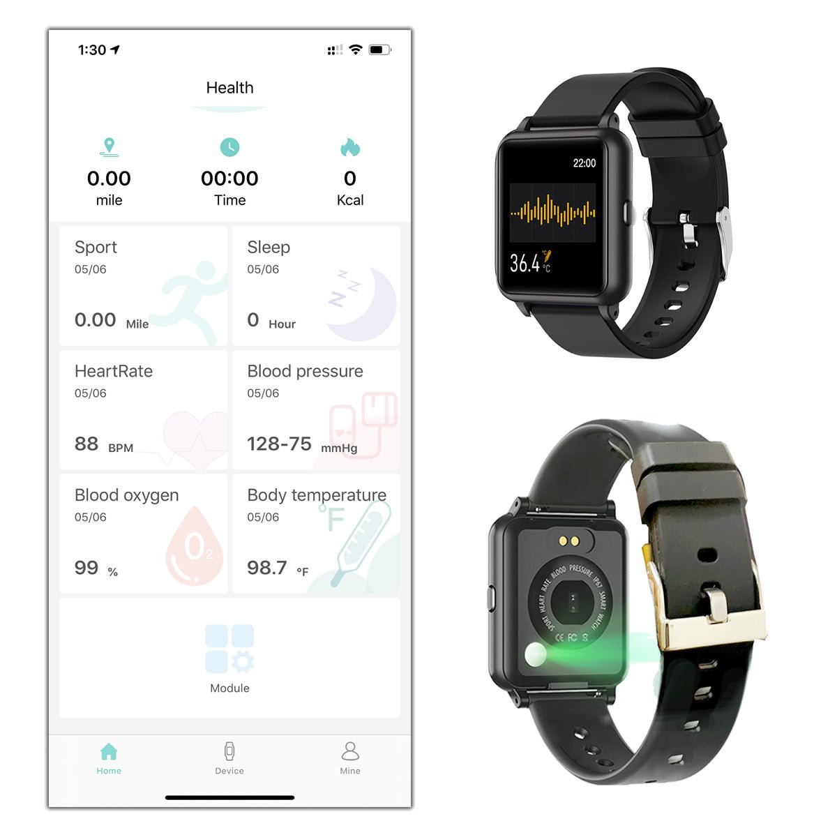 OXITEMP Smart Watch With Live Oximeter, Thermometer And Pulse Monitor With Activity Tracker - Drakoi Marketplace