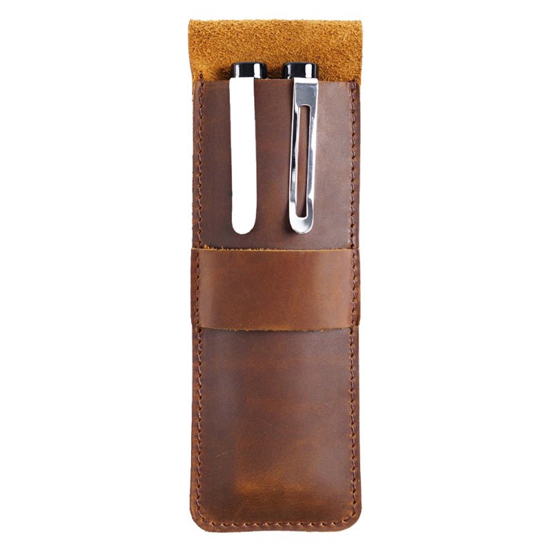 Paiman Leather Pen Holder | Handmade Leather Fountain Pen Pouch - Drakoi Marketplace