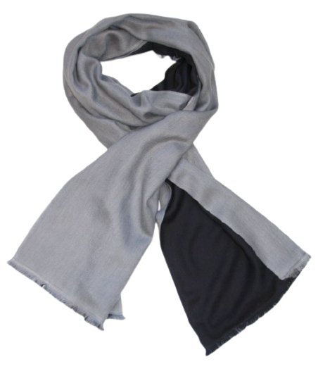 Pashmina Cashmere Silk Woven Double Face Scarf Dark Grey Silver - Drakoi Marketplace