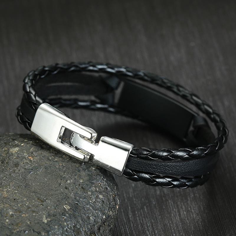 Personalised Leather ID Bracelets - Drakoi Marketplace