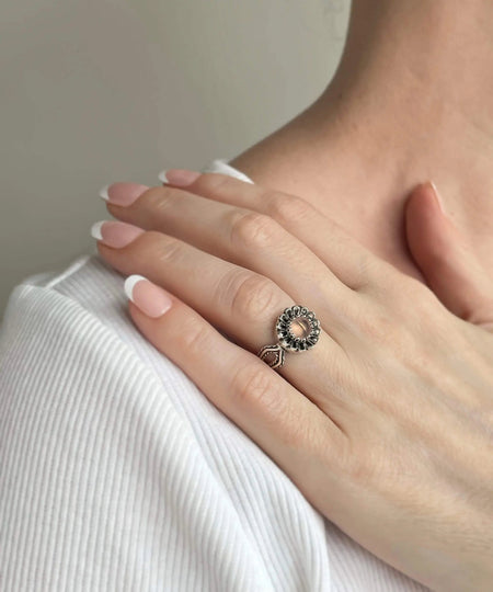 Pink Chalcedony Gemstone Sterling Silver Women Cocktail Ring - Drakoi Marketplace