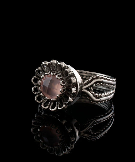 Pink Chalcedony Gemstone Sterling Silver Women Cocktail Ring - Drakoi Marketplace