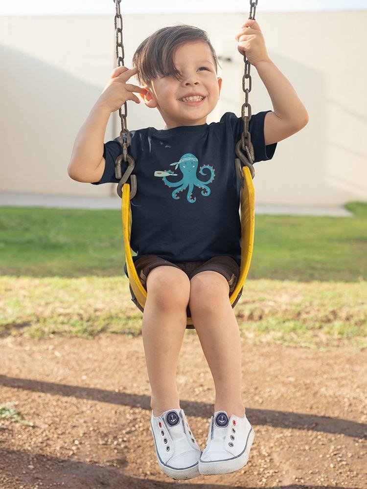 Pirate Octopus With Bandana T-shirt -Image by Shutterstock - Drakoi Marketplace