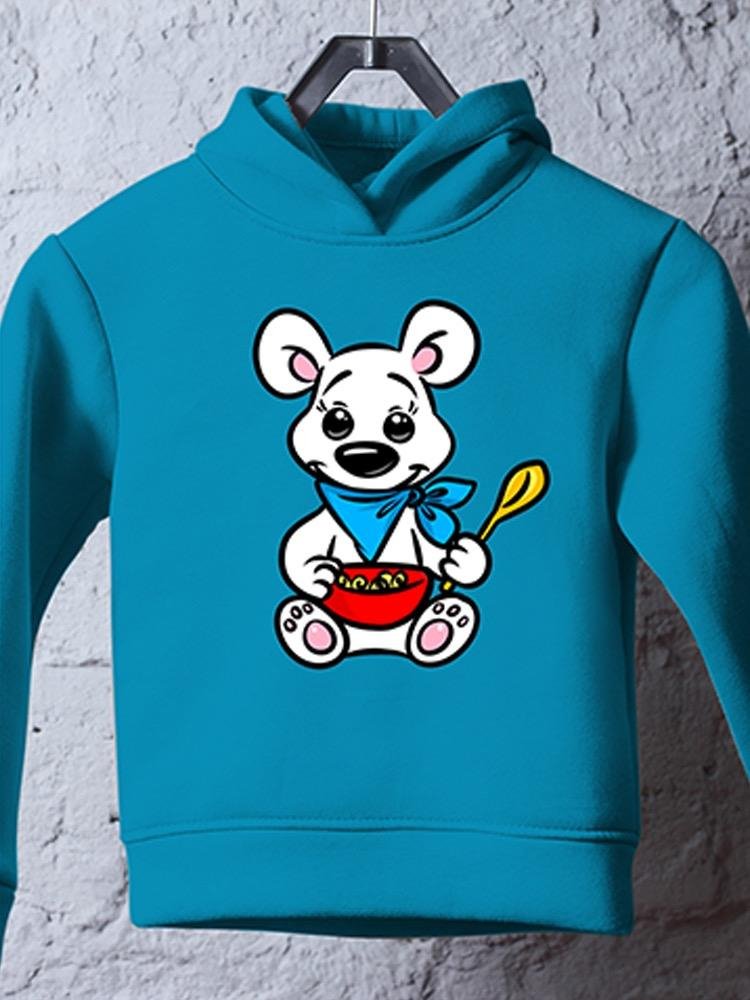 Polar Bear With Cereal Hoodie -Image by Shutterstock - Drakoi Marketplace