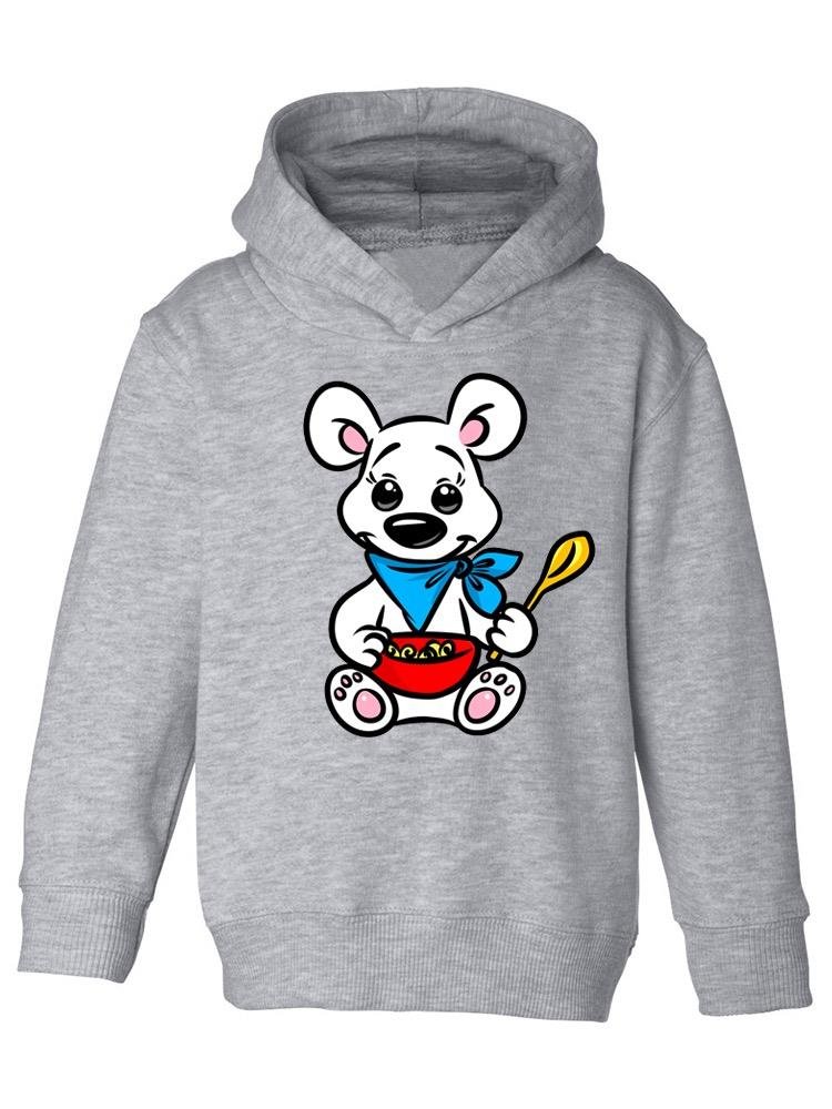 Polar Bear With Cereal Hoodie -Image by Shutterstock - Drakoi Marketplace