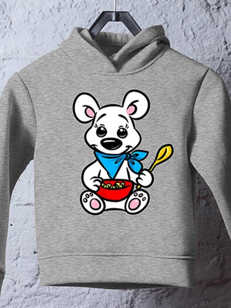 Polar Bear With Cereal Hoodie -Image by Shutterstock - Drakoi Marketplace