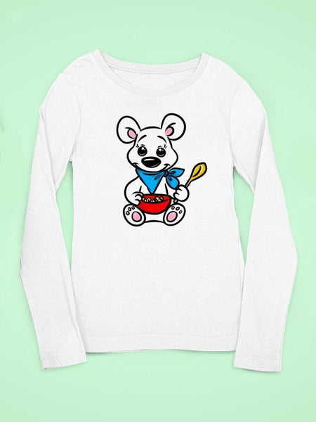 Polar Bear With Cereal T-shirt -Image by Shutterstock - Drakoi Marketplace