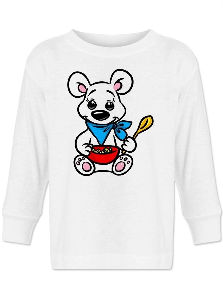 Polar Bear With Cereal T-shirt -Image by Shutterstock - Drakoi Marketplace