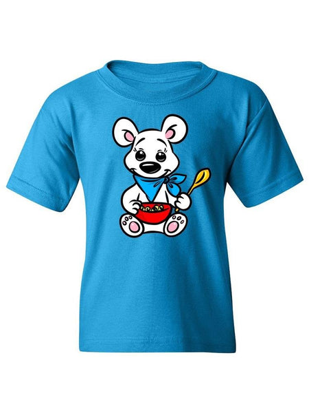 Polar Bear With Cereal T-shirt -Image by Shutterstock - Drakoi Marketplace