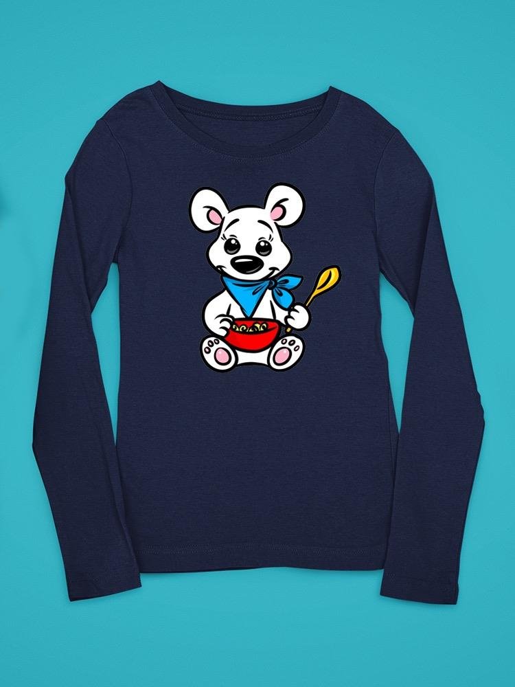 Polar Bear With Cereal T-shirt -Image by Shutterstock - Drakoi Marketplace