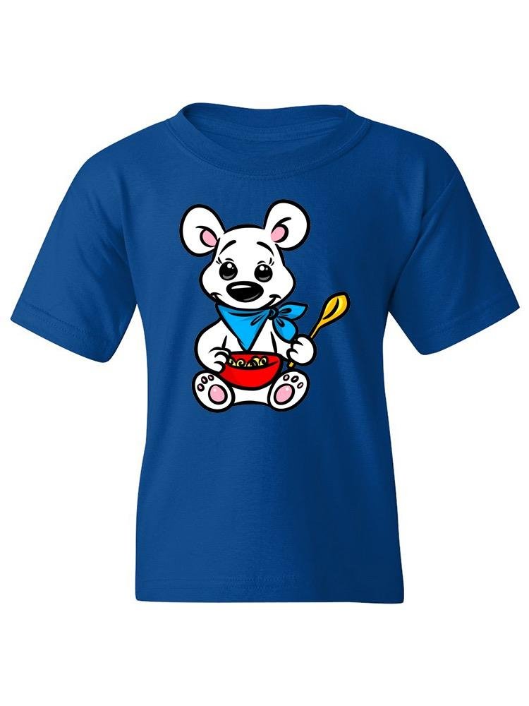 Polar Bear With Cereal T-shirt -Image by Shutterstock - Drakoi Marketplace