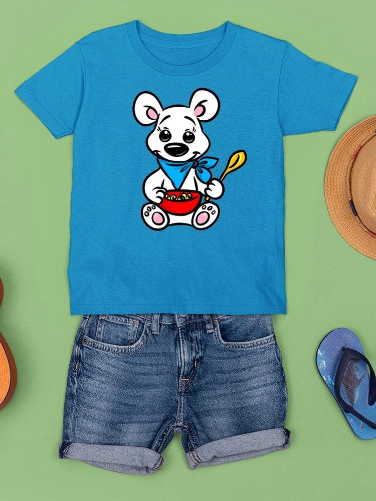 Polar Bear With Cereal T-shirt -Image by Shutterstock - Drakoi Marketplace