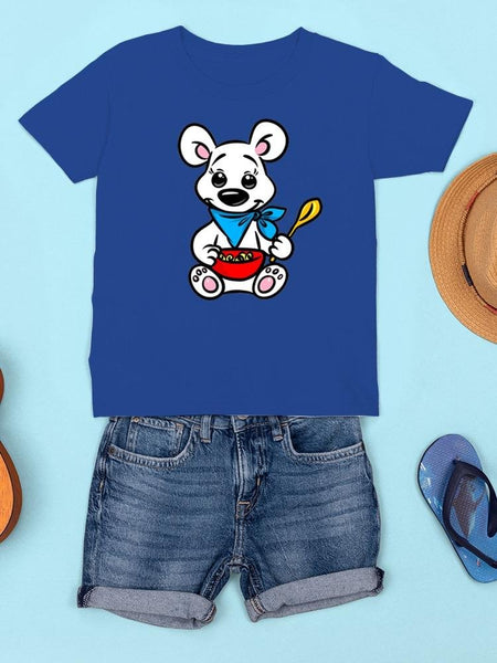 Polar Bear With Cereal T-shirt -Image by Shutterstock - Drakoi Marketplace