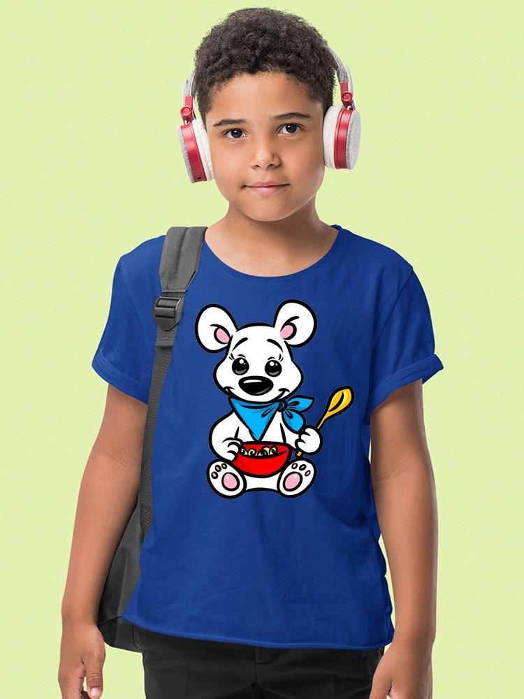 Polar Bear With Cereal T-shirt -Image by Shutterstock - Drakoi Marketplace