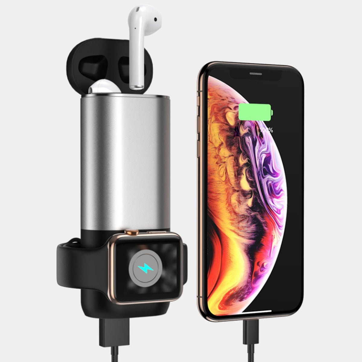 Porta 3 in 1 Wireless Charger For Apple Watch And Airpods Plus Phone - Drakoi Marketplace