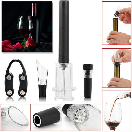 Pour And Preserve Set of 4 Foil Cutter Air Wine Opener Aerator And Wine Stopper - Drakoi Marketplace