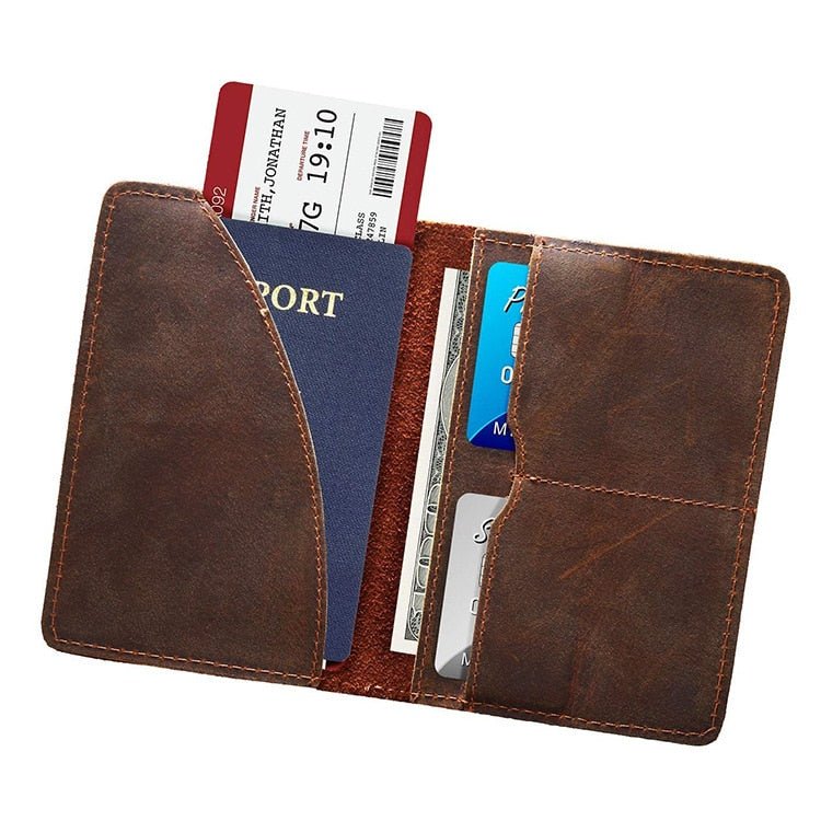 Priam Handmade Leather Passport Cover - Drakoi Marketplace