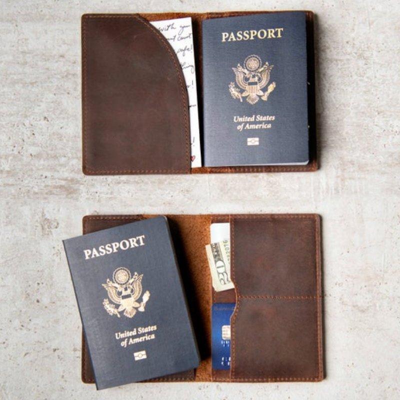 Priam Handmade Leather Passport Cover - Drakoi Marketplace