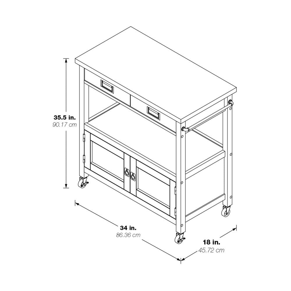 Radford Kitchen Cart White - Drakoi Marketplace