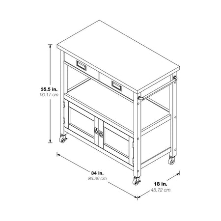 Radford Kitchen Cart White - Drakoi Marketplace