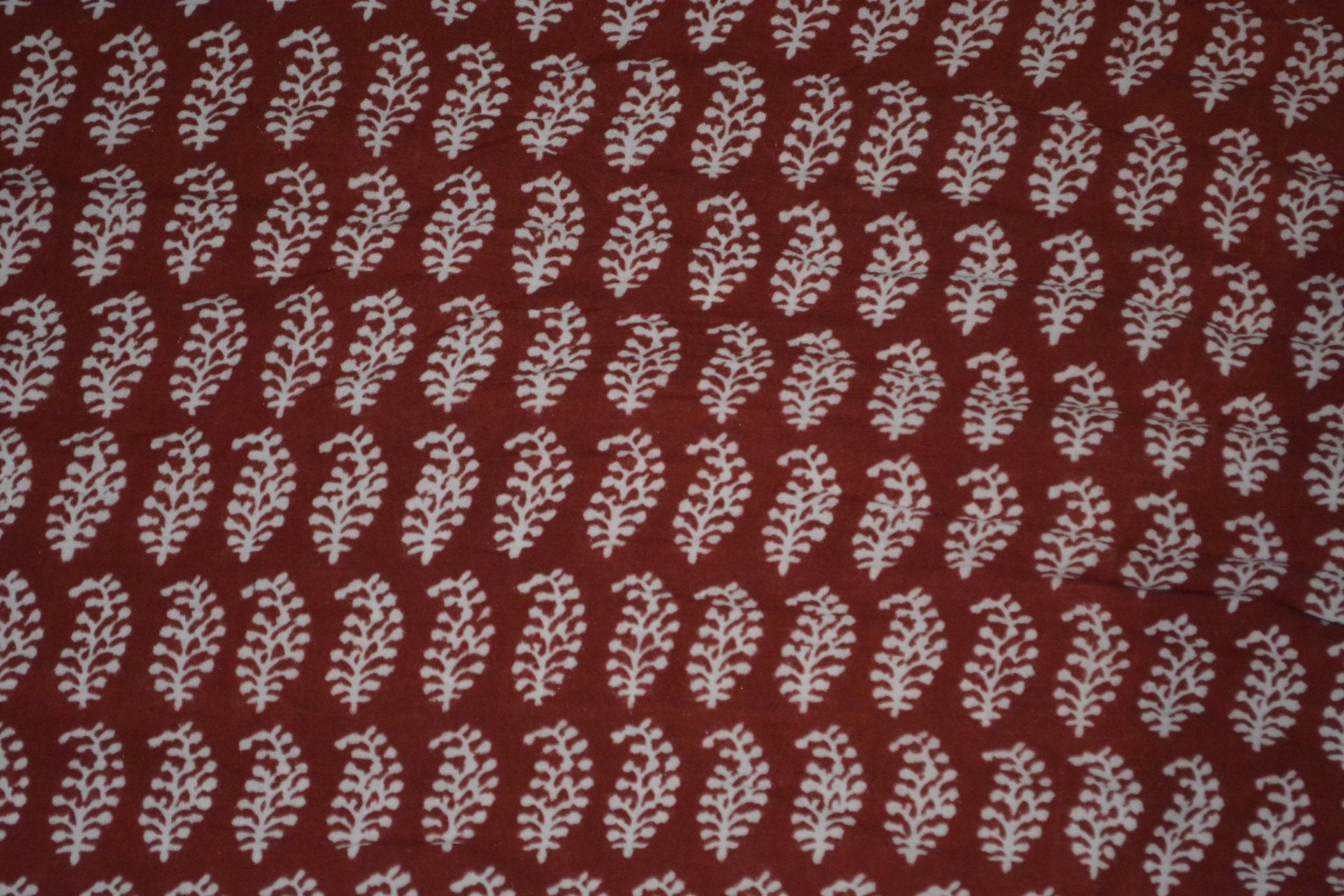 Red and Black Paisely Design Hand Block Printed Naturally Dyed Textiles - Drakoi Marketplace