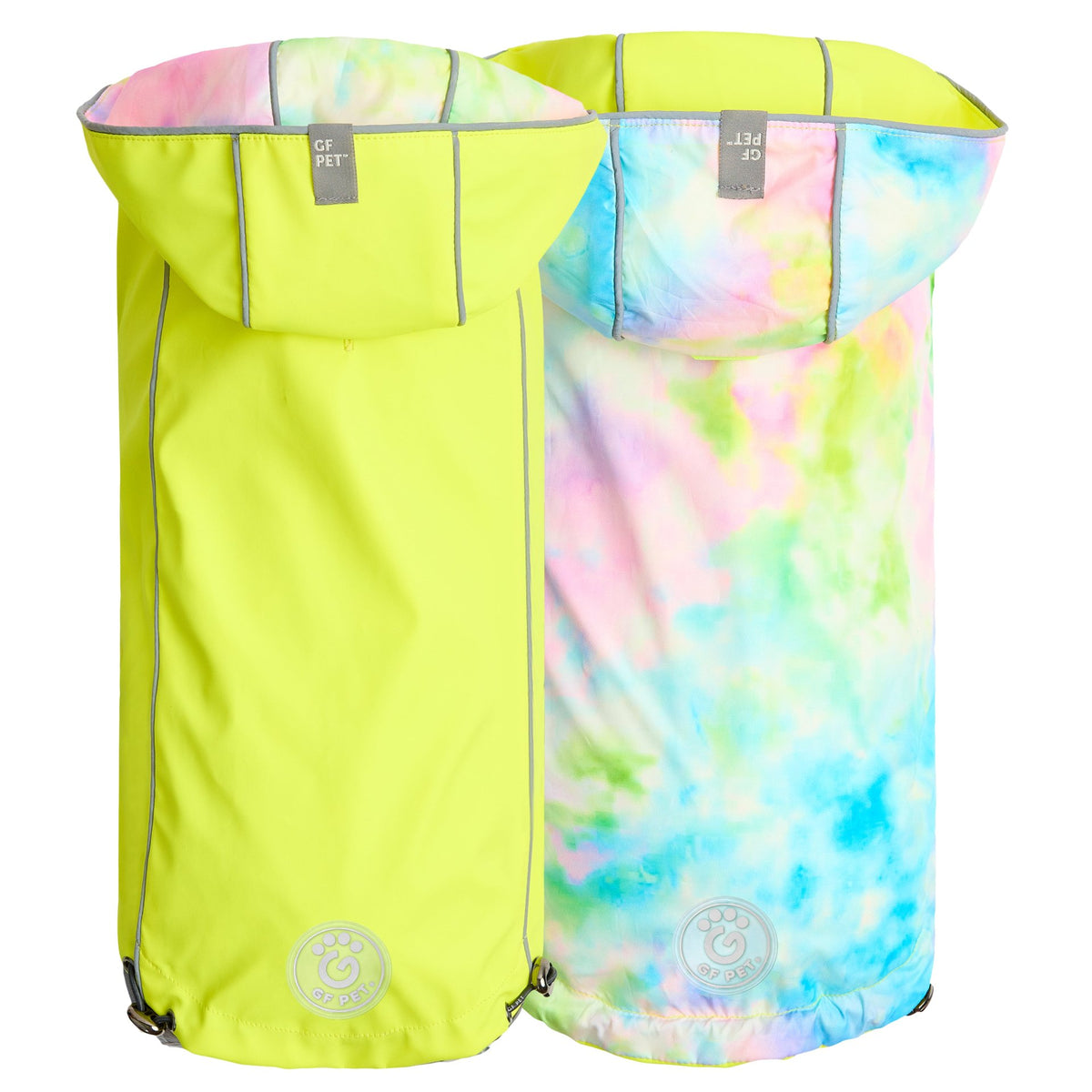 Reversible Raincoat - Neon Yellow with Tie Dye - Drakoi Marketplace