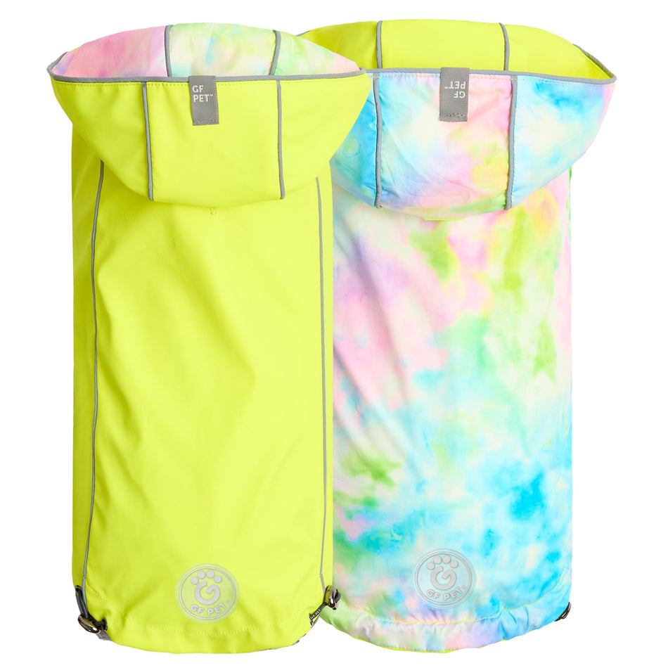 Reversible Raincoat - Neon Yellow with Tie Dye - Drakoi Marketplace