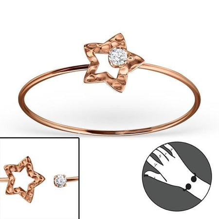 Rose Gold Star Bangle Bracelet For Women - Drakoi Marketplace